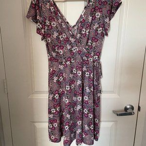 Kaela Faux Wrap Knit Dress / Light Pink / Size L / Brand New With Tags